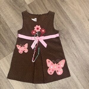 Bonnie Jean Brown and Pink Polka Dot Dress